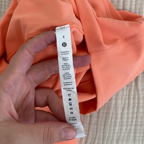 Lululemon Align High Rise Light Orange Crop Leggings - Picture 5 of 6